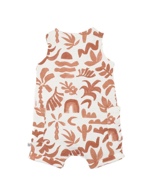 Abstract Oasis Caramel Romper