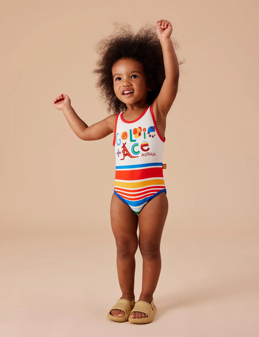 Land Down Under Stripe Scoop Back Bathers
