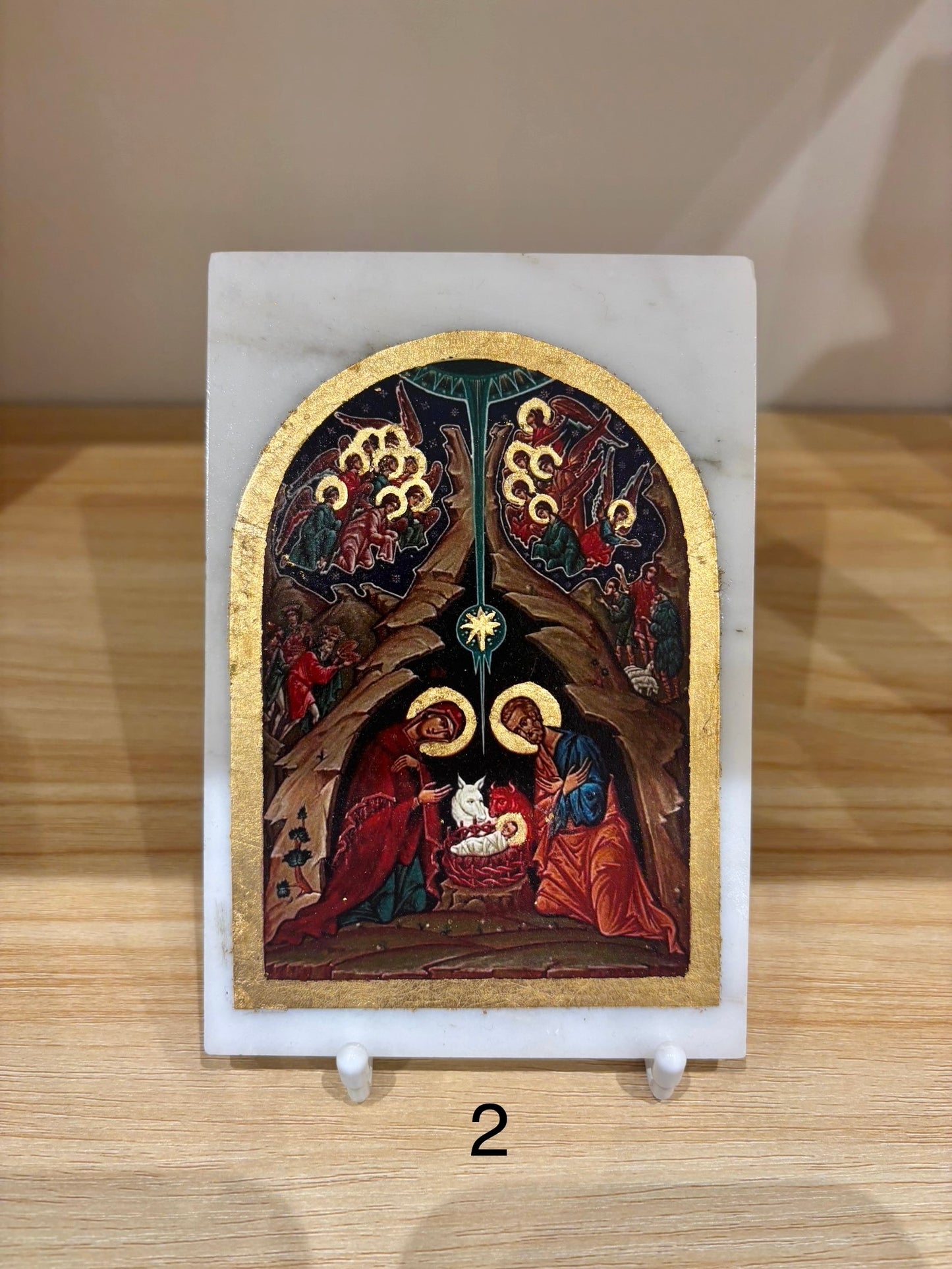 Nativity of Christ Icon- White Marble