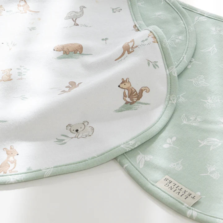 Burp Cloth Organic 2pk - Australiana