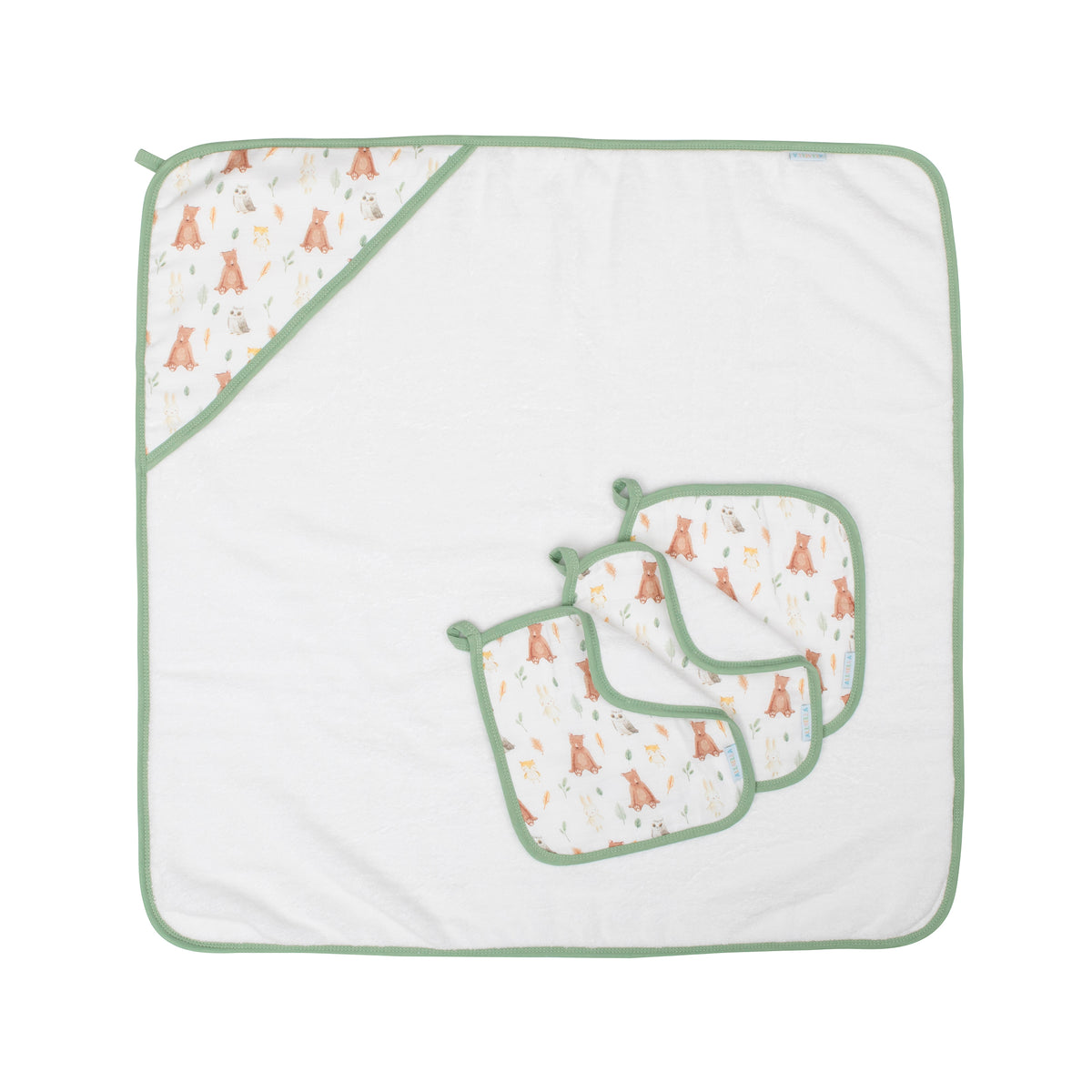 Organic Cotton Hooded Towel - Forest Friends