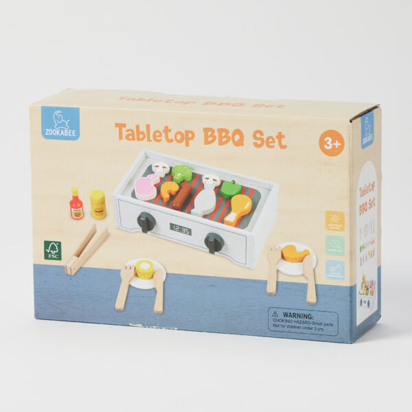 Wooden Tabletop BBQ Set