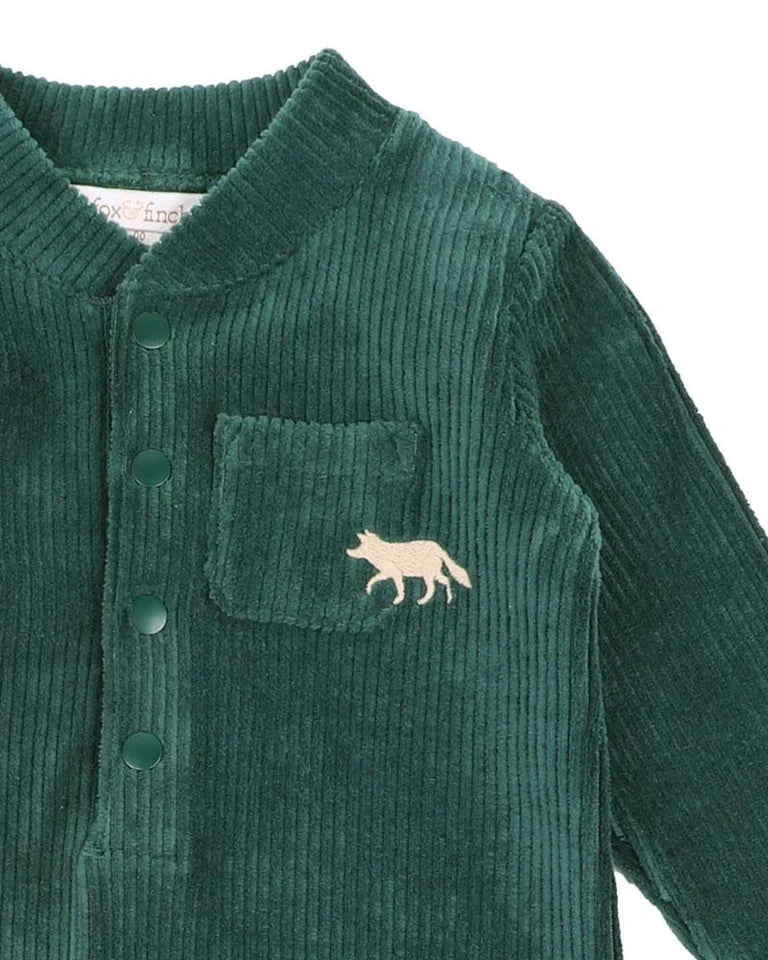 Deep Green Velour Romper
