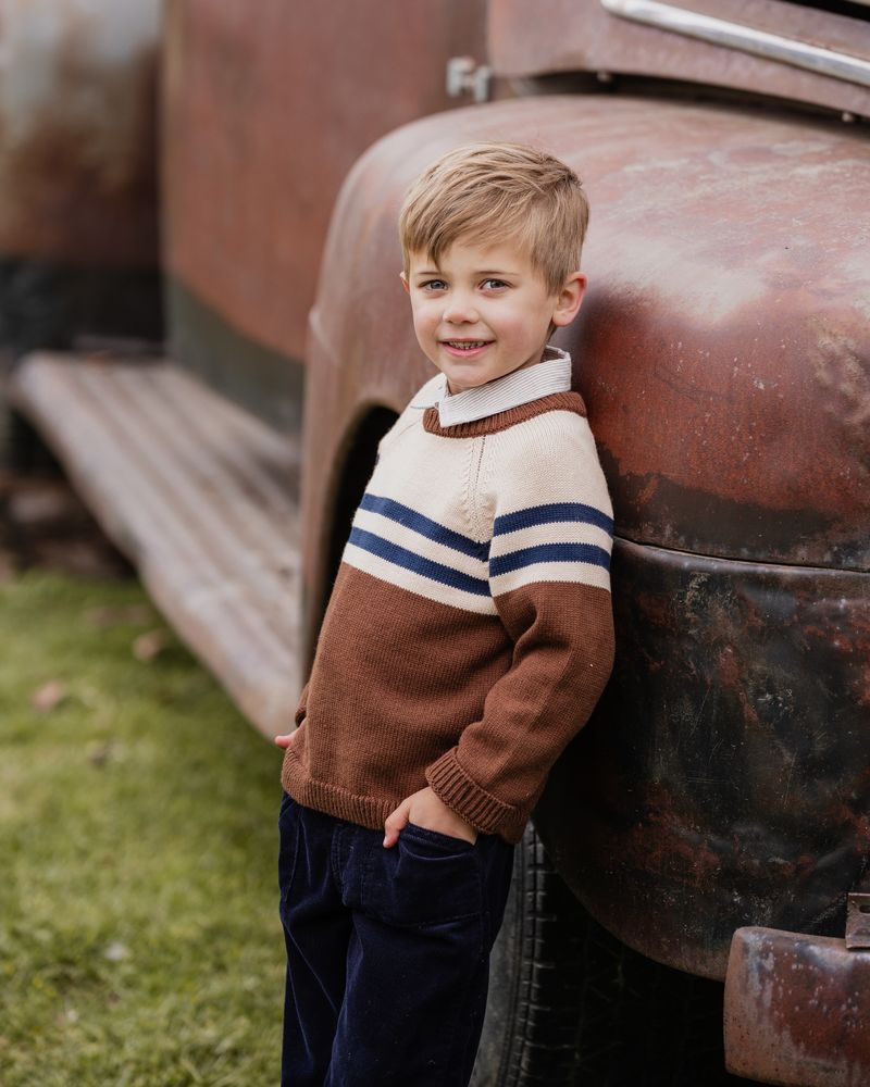 Jake Raglan Stripe Knitted Jumper