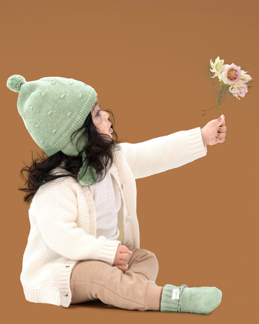 Organic Earmuff Popcorn - Matcha - Medium 2Y+