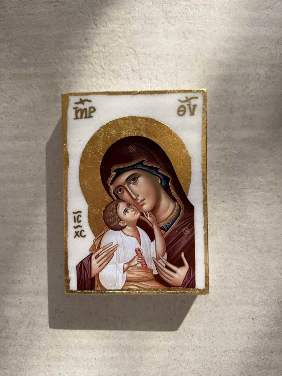 Glykophilousa Icon - White Marble