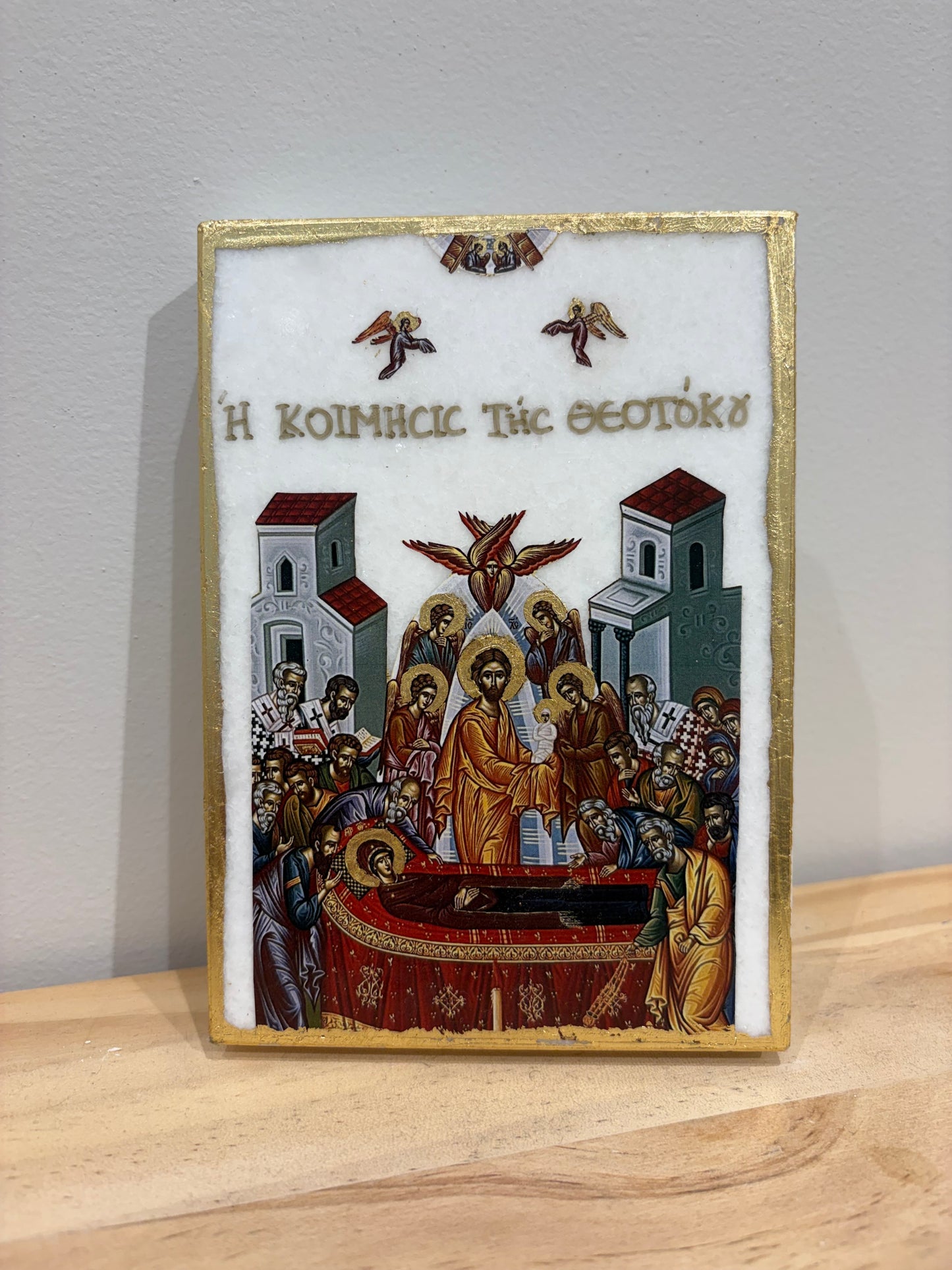 Dormition of the Theotokos - White Marble