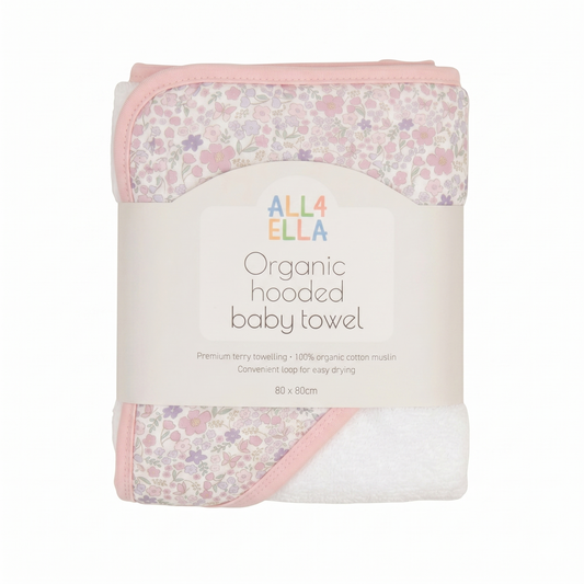 Organic Cotton Hooded Towel - Blossom