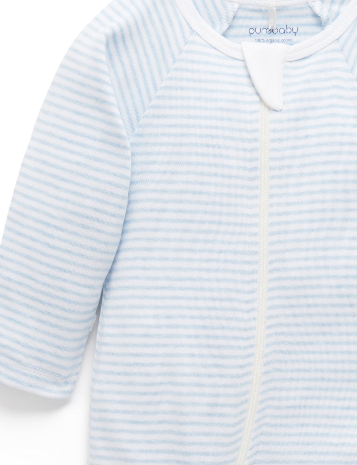 Premmie Zip Growsuit & Beanie Set - Blue Stripe
