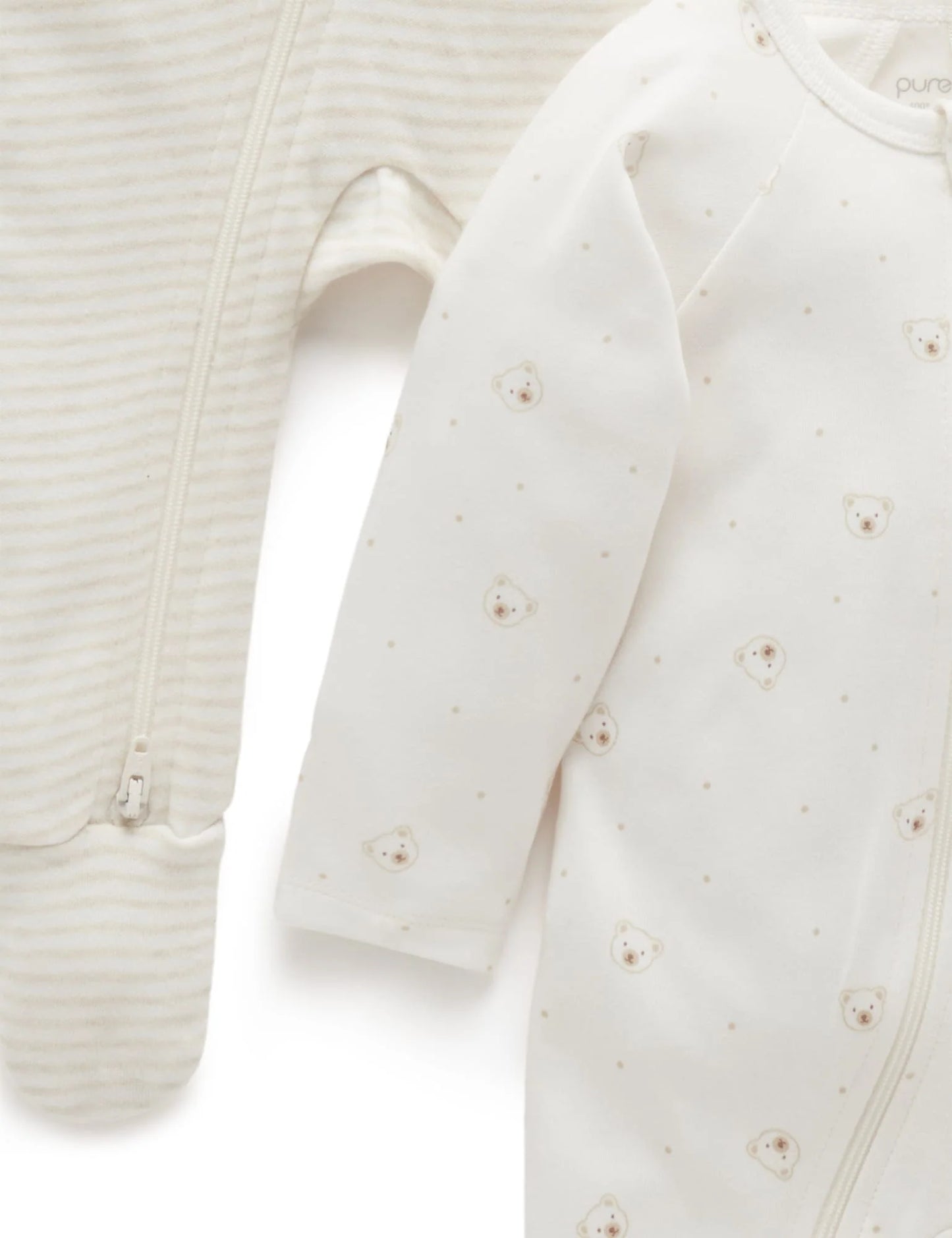 Zip Growsuit 2pk - Vanilla Bears