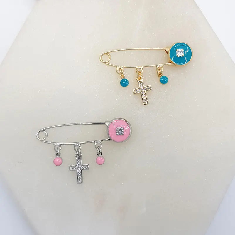Baby Protection Pin Cross Charm