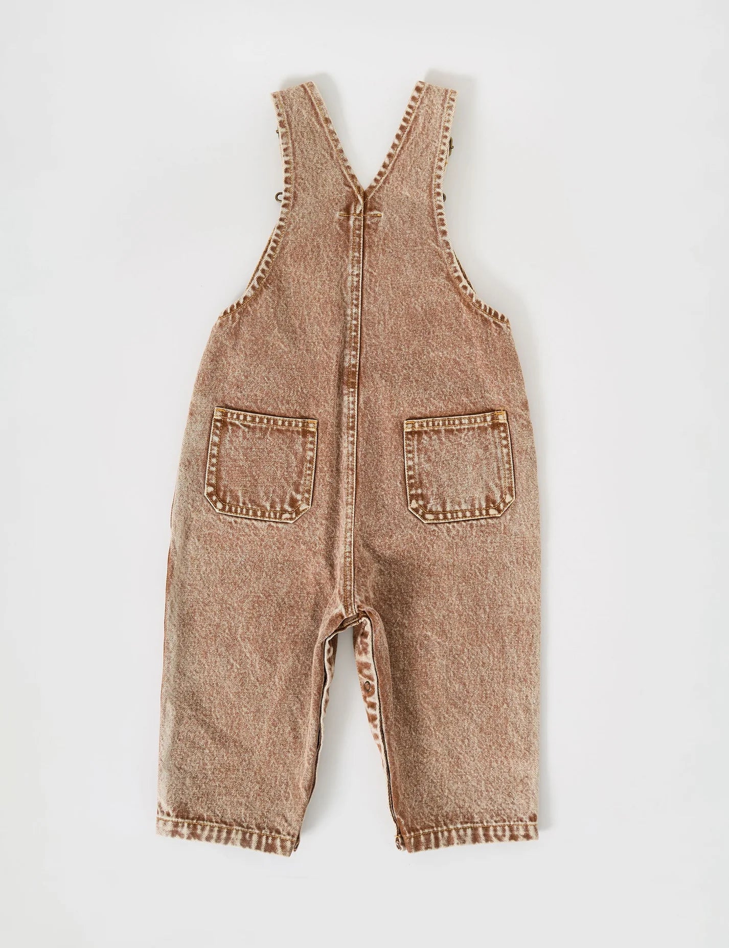 Austin Vintage Washed Denim Overalls Brown - 3Y & 4Y
