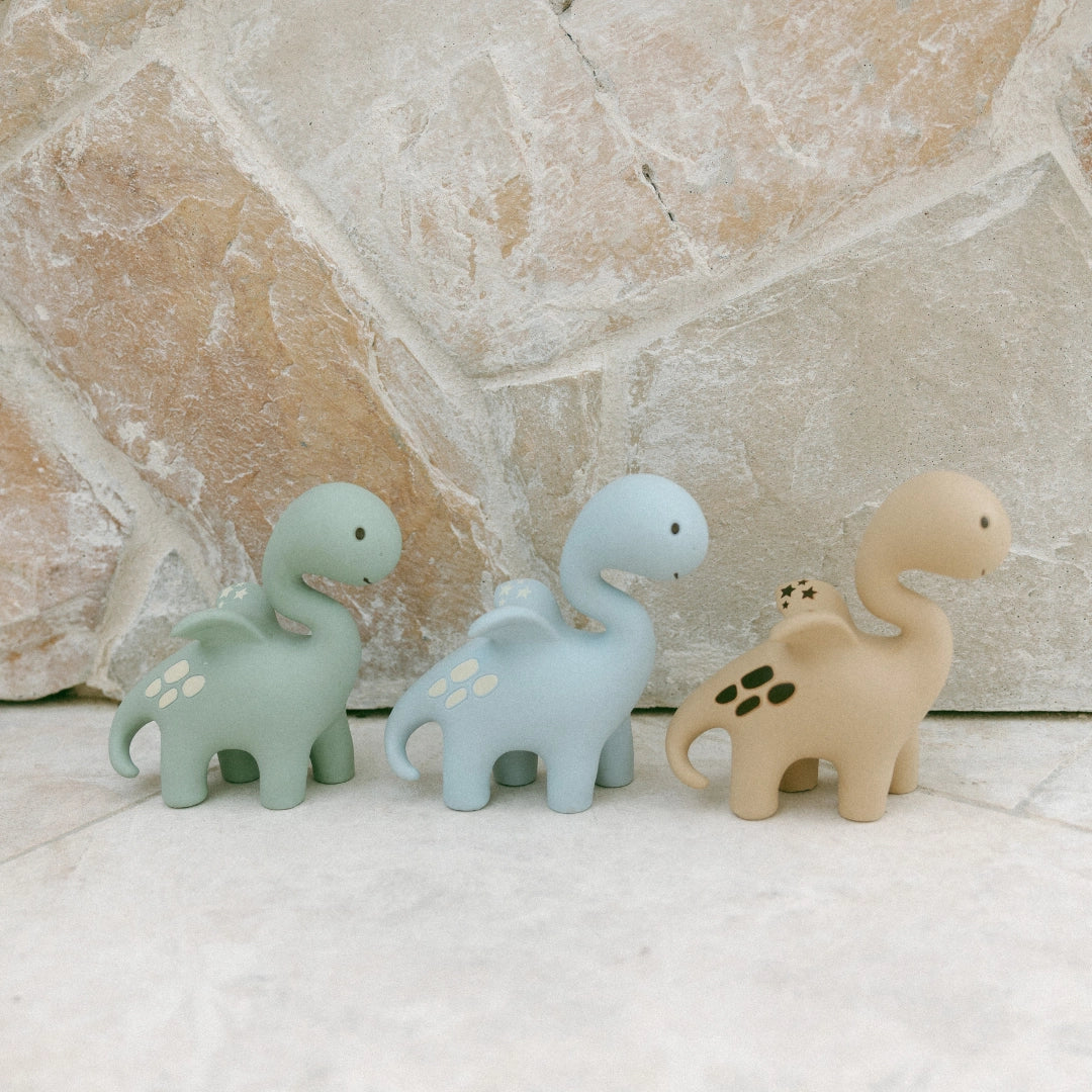 Diplo the Dino-Dragon Rubber Teether - Natural Brown