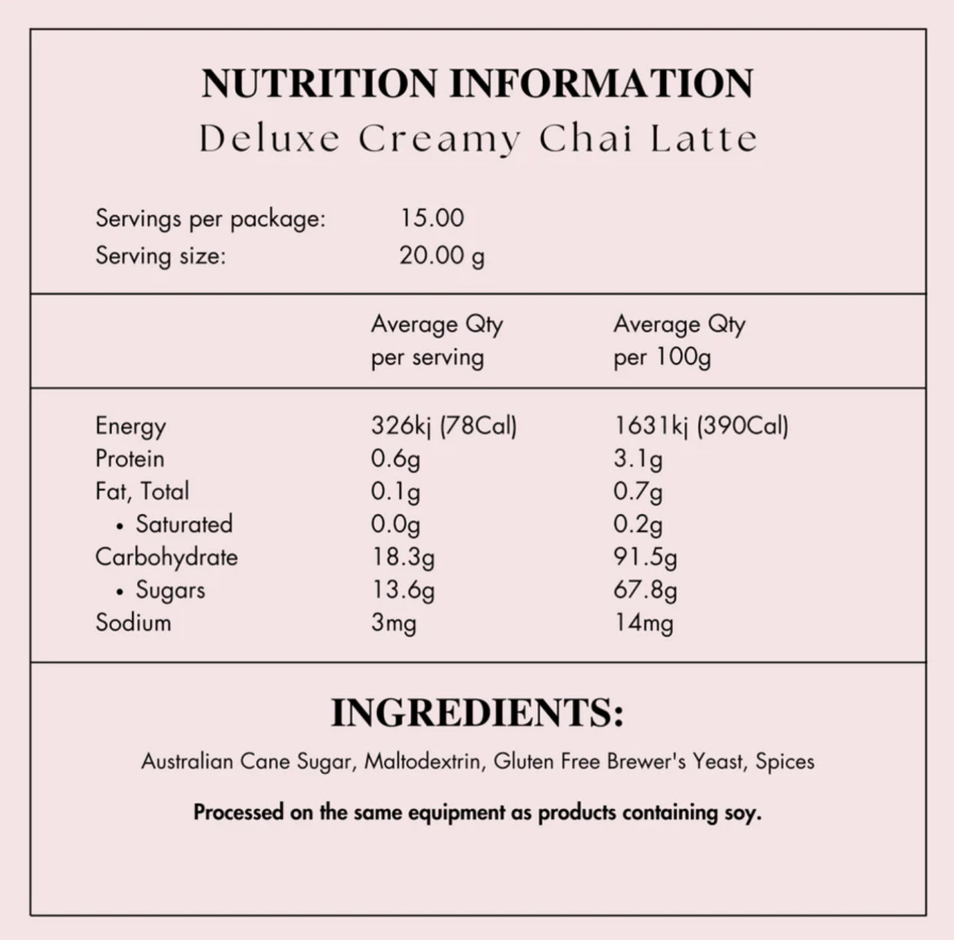 Creamy Chai Latte - Vegan & Soy Free