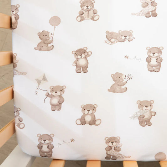 Fitted Cot Sheets 2pk - Cuddly Bear
