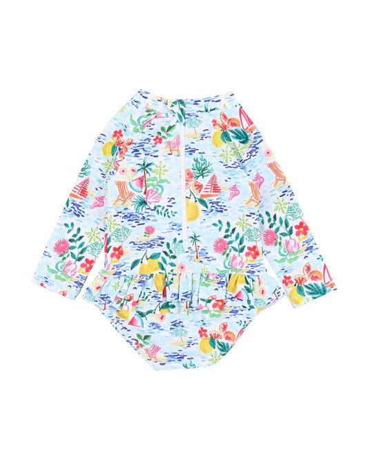 Addison Sunsuit with Aqua Nappy