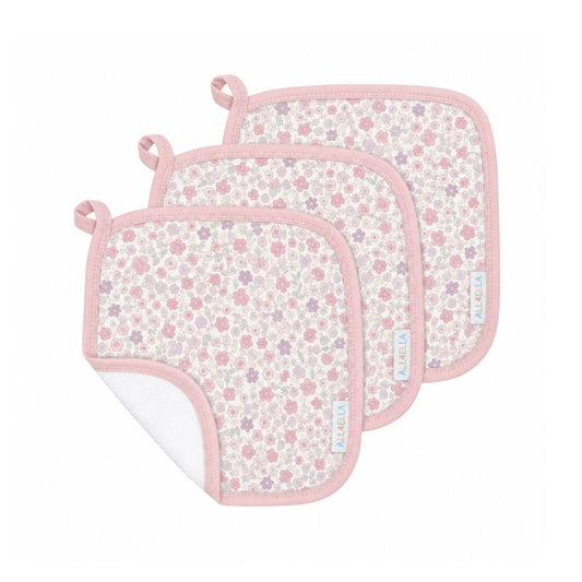 Organic Cotton Wash Cloths 3pk - Blossom