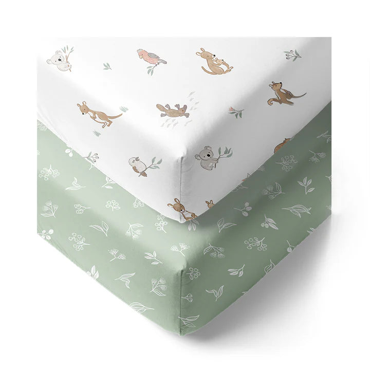 Fitted Cot Sheets 2pk - Australiana