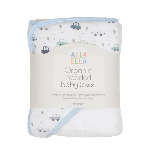 Organic Cotton Hooded Towel - Beep Beep