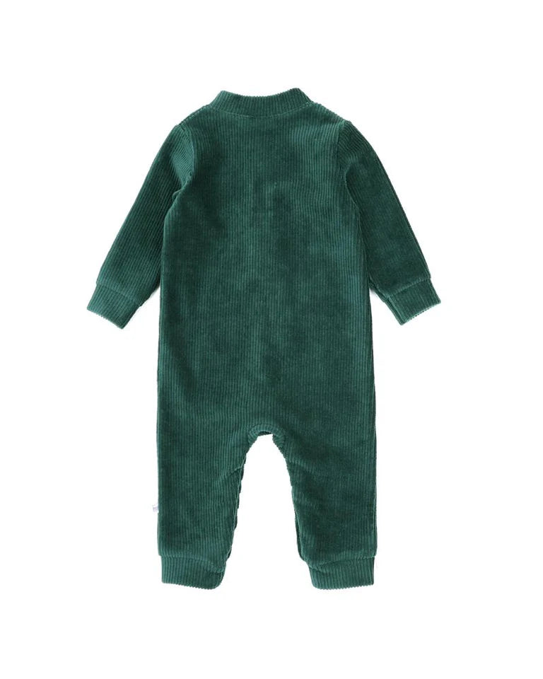 Deep Green Velour Romper