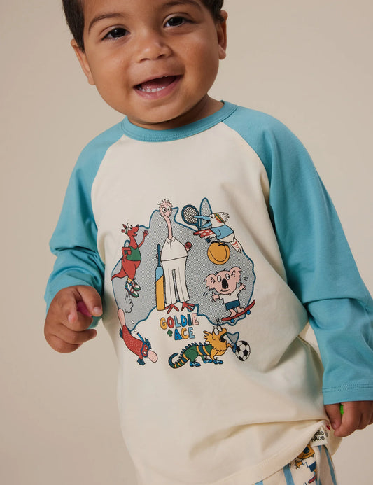 Team Goldie Raglan Top