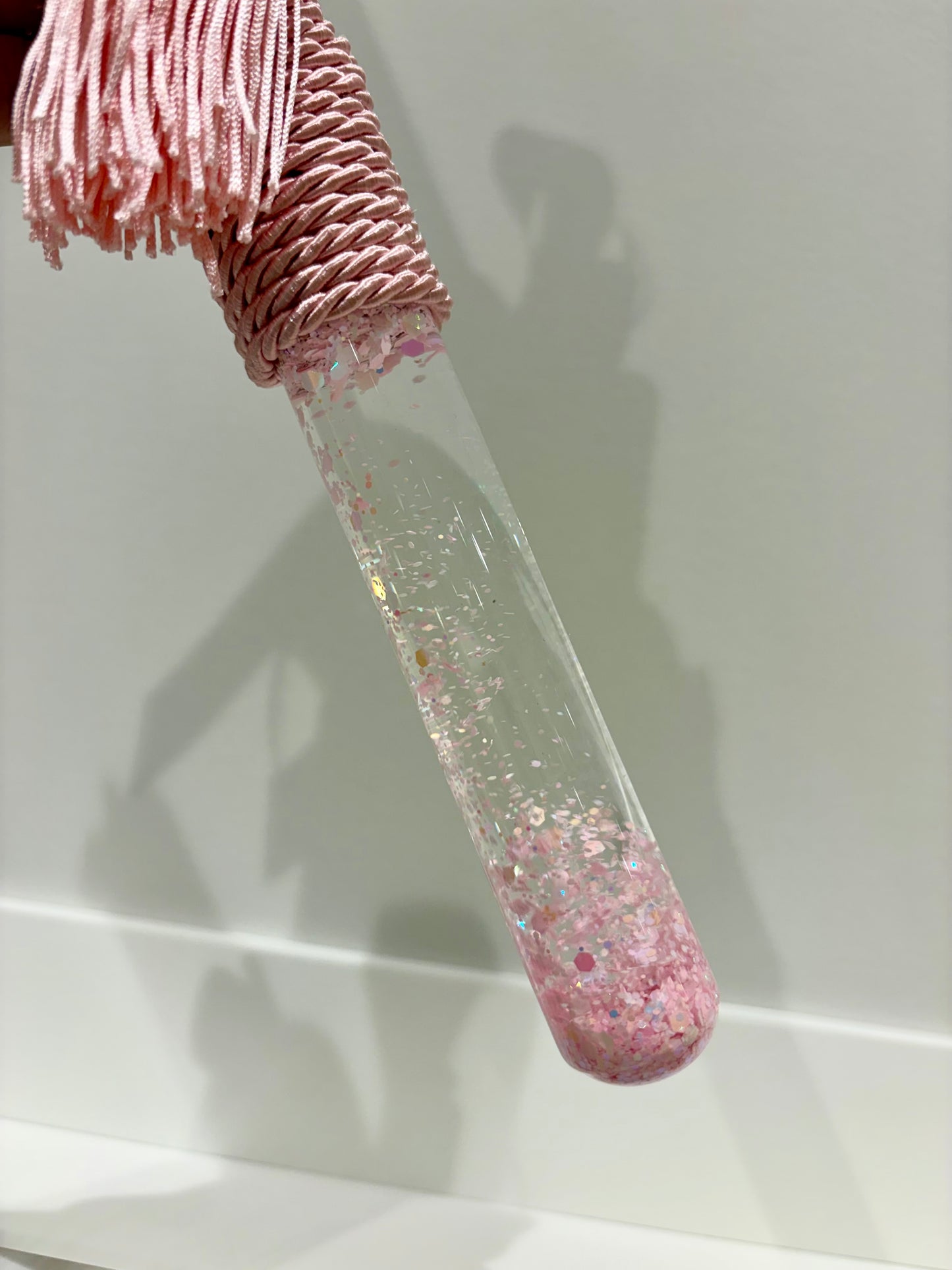 Glass Tube Sparkles Marble & Gold ICXP NIKA Pink Greek Easter Candle/Lambatha