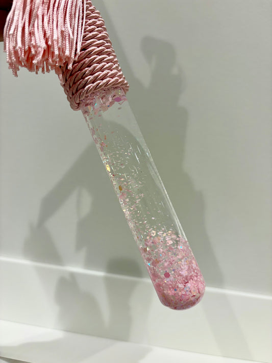 Glass Tube Sparkles Marble & Gold ICXP NIKA Pink Greek Easter Candle/Lambatha