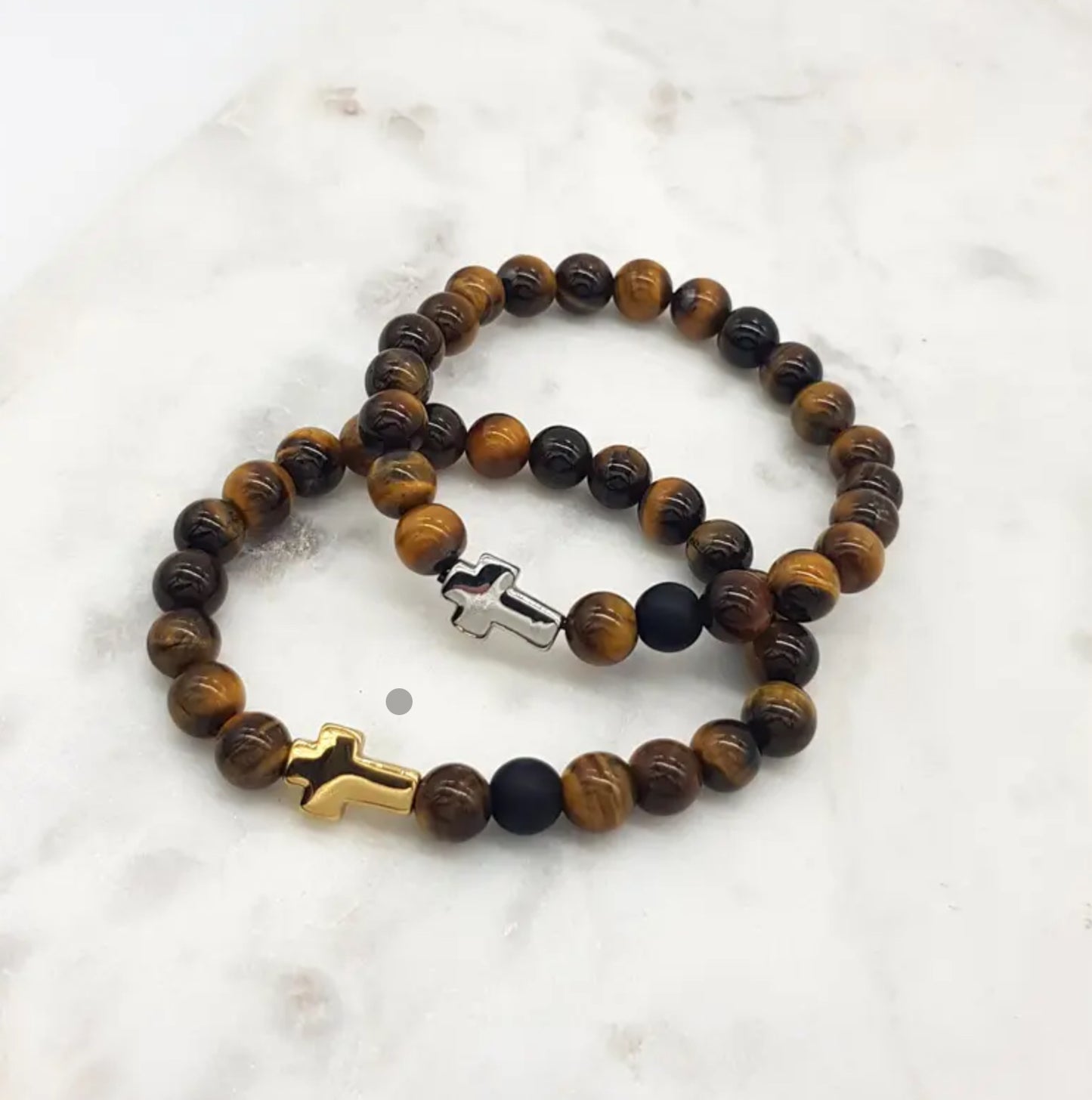 Tiger Eye Cross Bracelet
