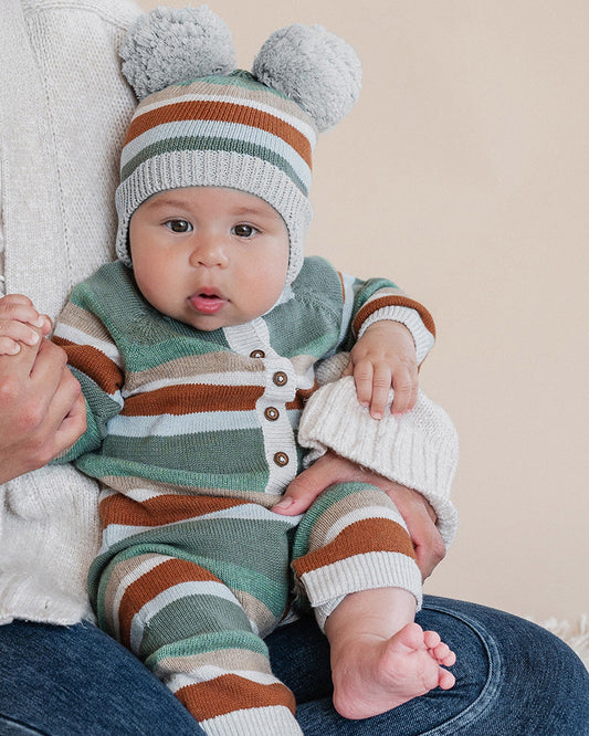 Mateo Stripe Knitted Romper - 1Y