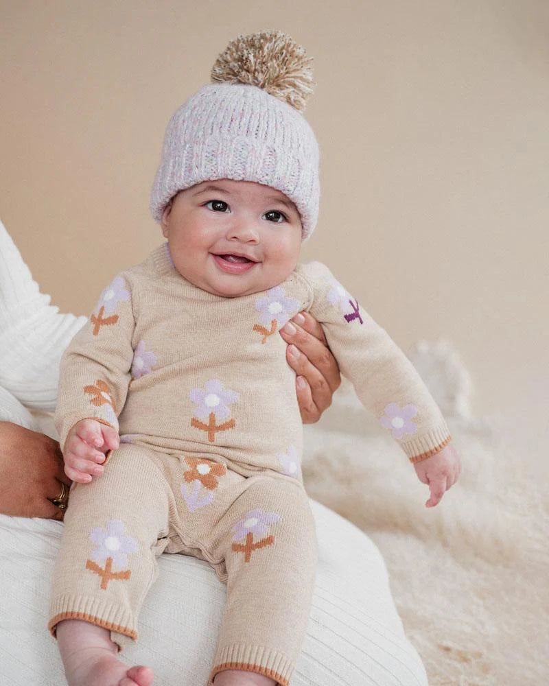 Flowers Knitted Romper