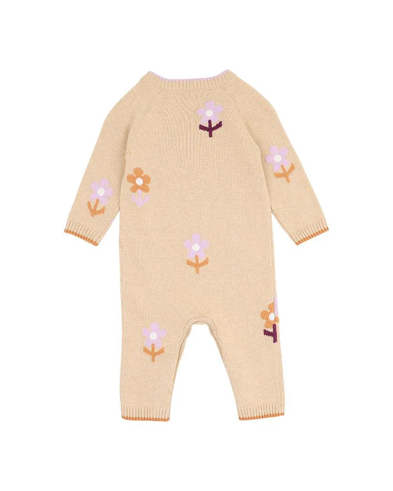 Flowers Knitted Romper