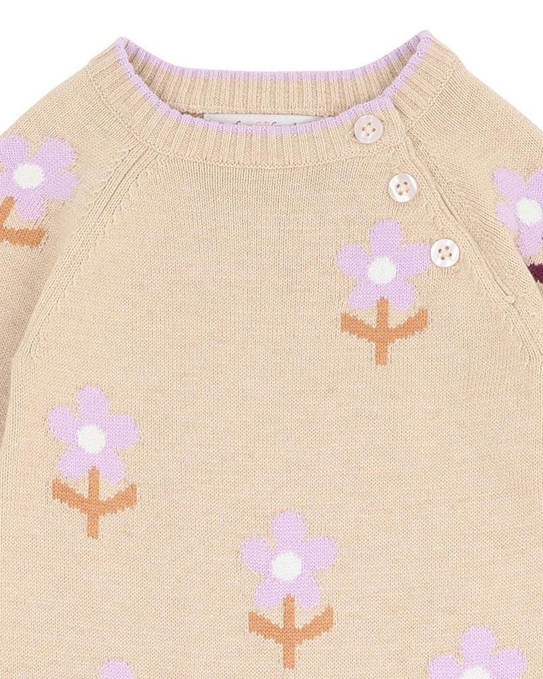 Flowers Knitted Romper
