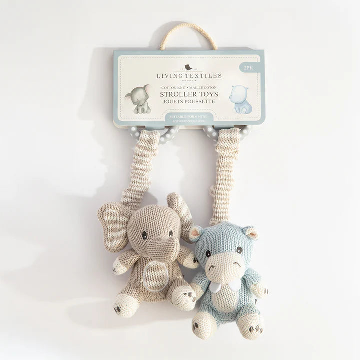 Stroller Toys 2pk - Elephant & Hippo