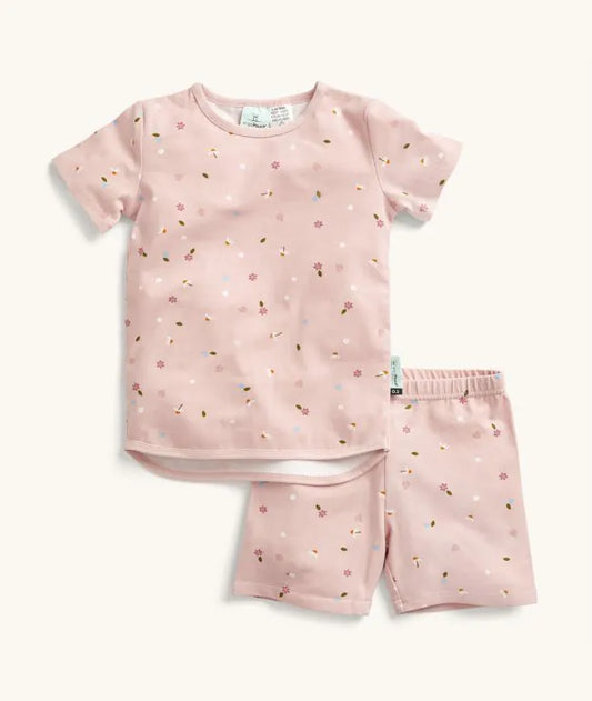 Short Sleeve 2pc Pyjama Set - Daisies - 4Y