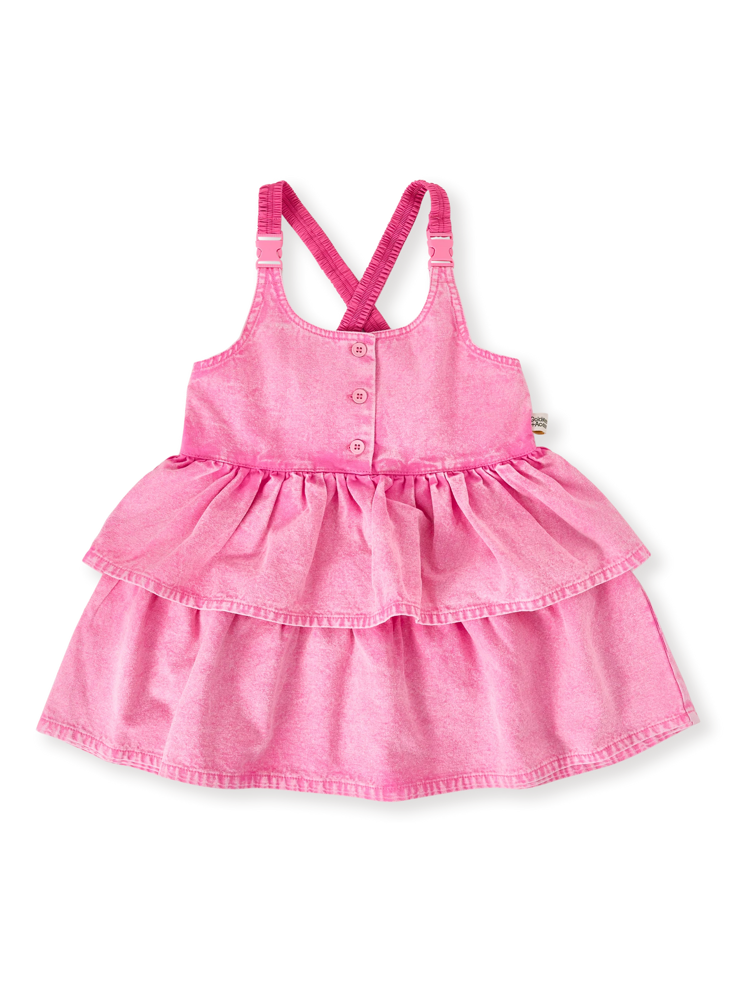 Saskia Denim Frill Pinafore Dress