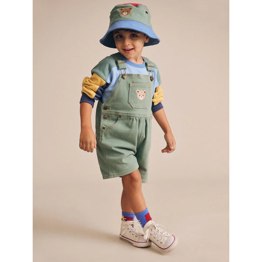 Denim Short Overalls - Green
