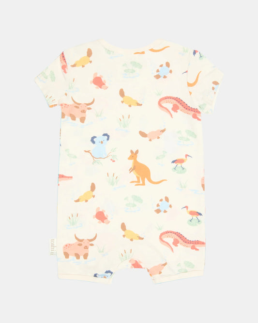 Short Sleeve Onesie Banjo - Kakadu Dawn
