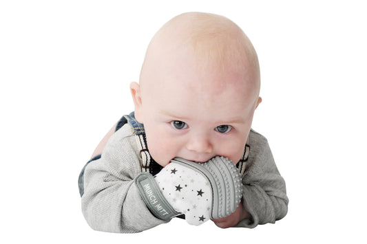 Teething Munch Mitt - Grey Stars