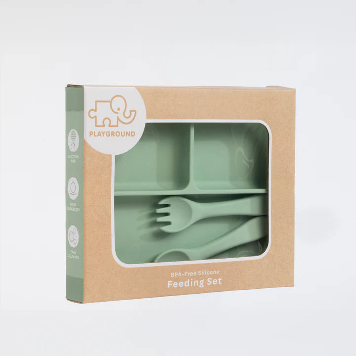 Silicone Feeding Set - Light Sage