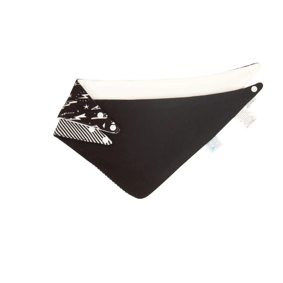 Cotton Bandana Bibs 2pk - Lightning