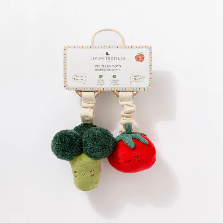 Stroller Toys 2pk - Broccoli & Tomato