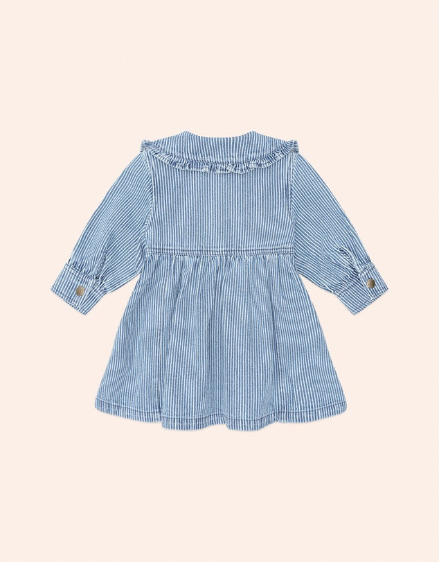 Vintage Bow Collar Denim Dress