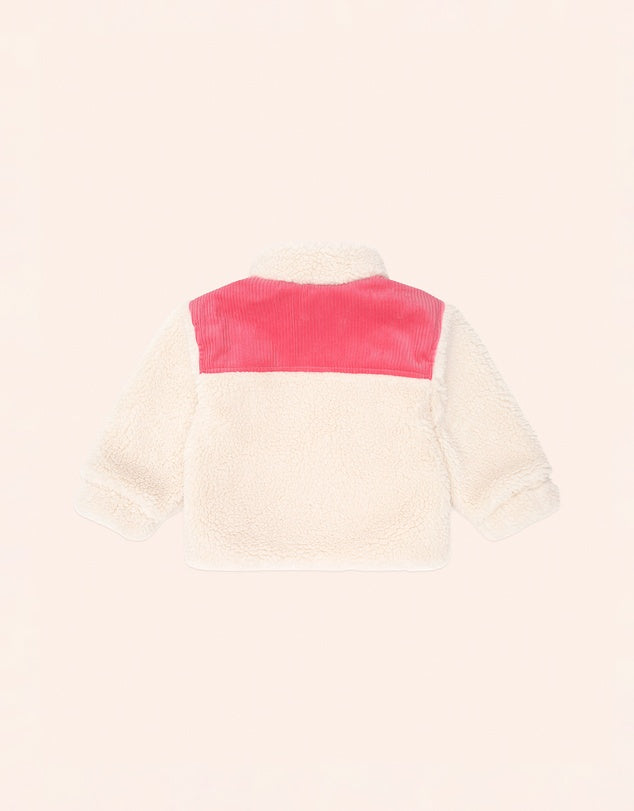 Sherpa Cord Patches Jacket - Cherry