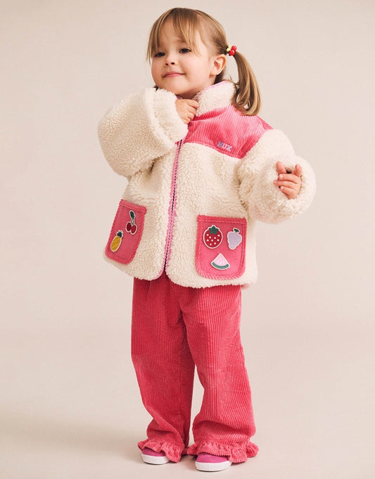 Cord Frill Hem Pant - Cherry