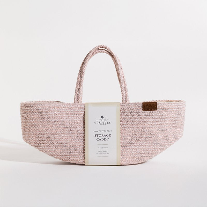 Cotton Rope Storage Nappy Caddy - Pink
