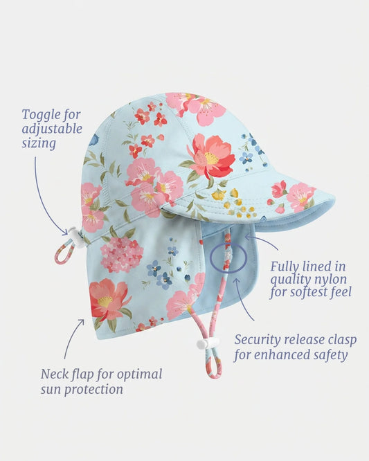 Swim Flap Cap Twinkle Aqua Garden
