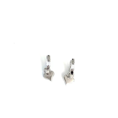 Little Luxe Silver Heart Hoop Drops