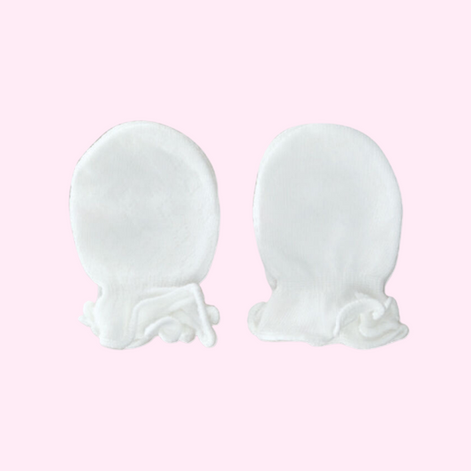 Newborn Bamboo Mittens 2pk - White