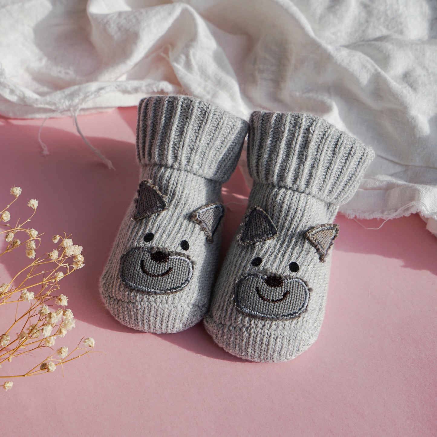 Knitted Puppy Bootie Socks