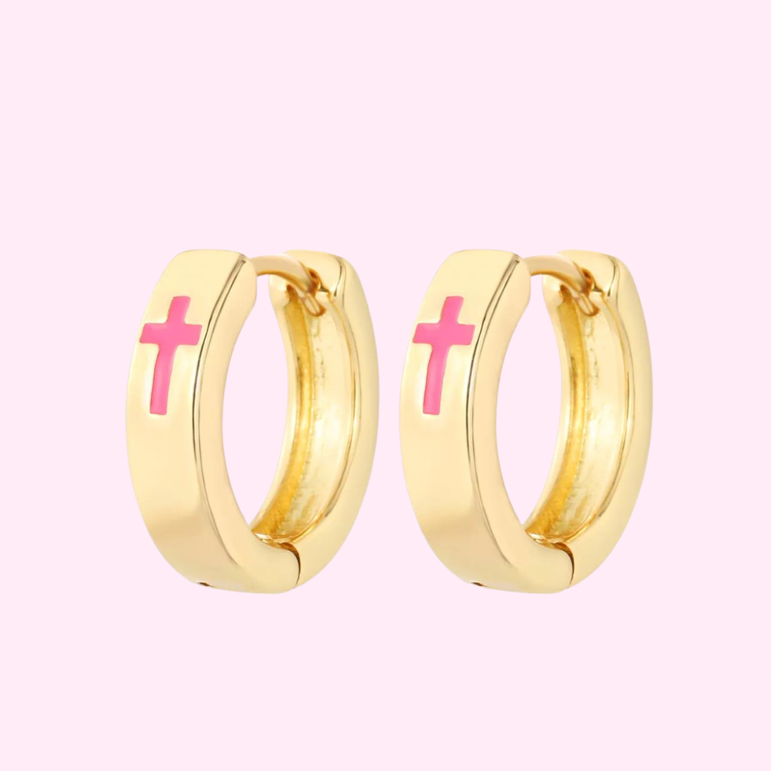 Gold Cross Earrings